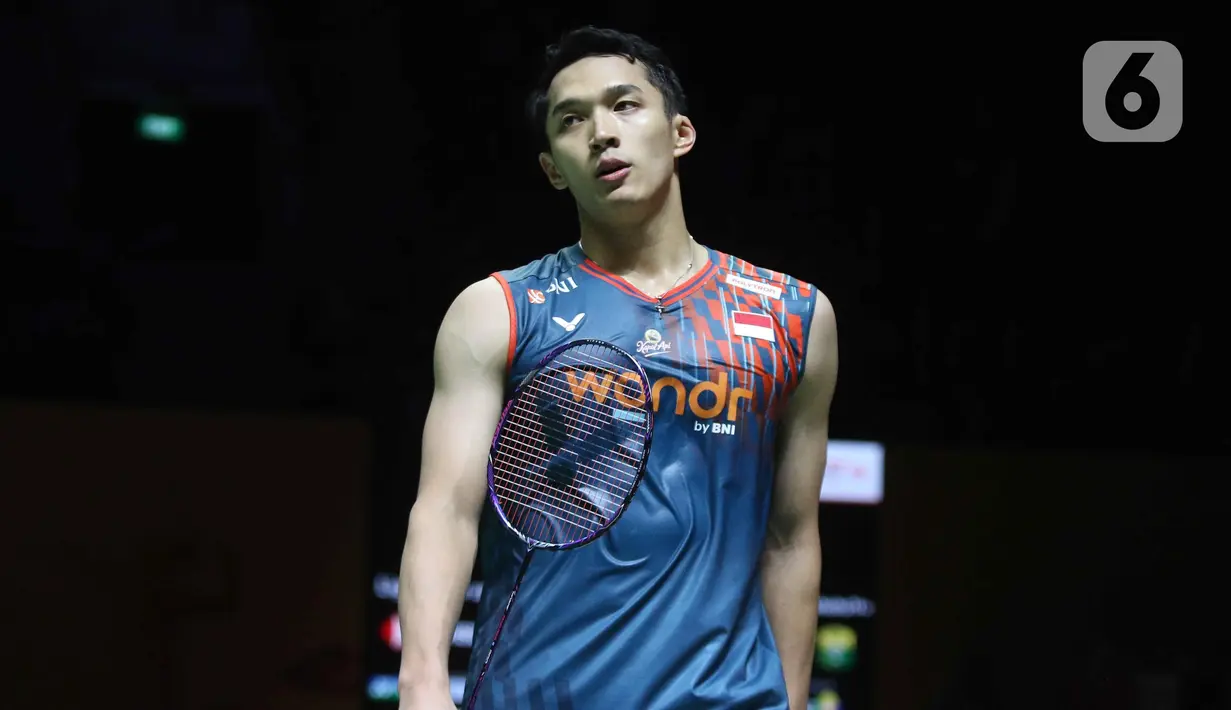 Di final, Jonatan Christie akan berhadapan dengan pemain asal Thailand, Kunlavut Vitidsarn. Laga final akan berlangsung Minggu (26/1/2025) di Istora Gelora Bung Karno, Senayan, Jakarta. (Liputan6.com/Herman Zakharia)