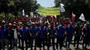Bersama dengan Front Pemuda Penegak Hak-hak Rakyat (FPPHR), para petani berunjuk rasa menuntut agar nasib petani lebih diperhatikan, Jakarta, (24/9/14). (Liputan6.com/Johan Tallo)