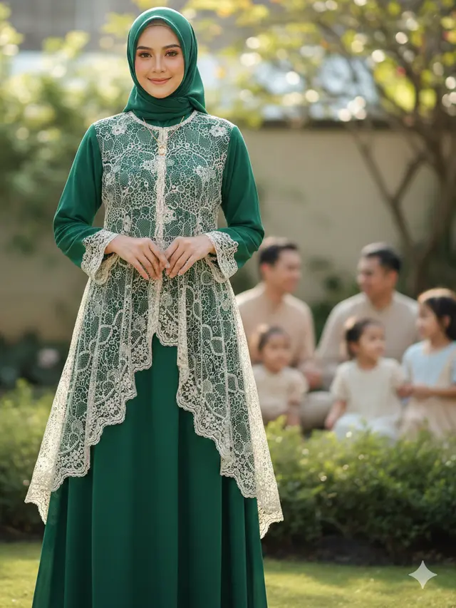Model Gamis Bini Orang Tren Lebaran 2026 (Foto: Gemini AI)