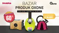 Bukalapak mengadakan promo Bazar Produk Oxone untuk berbagai produk kebutuhan rumah tangga dari Oxone, dengan diskon hingga 60%.