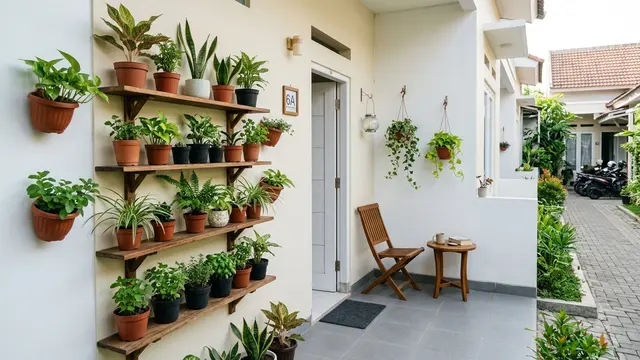7 Desain Teras Rumah Kontrakan Petak yang Rapi dan Tidak Sempit (AI Generated)