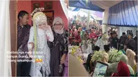 Momen pengantin tersipu malu ditonton orang sekampung saat ijab kabul. (Sumber: TikTok/evansaparingga_767)