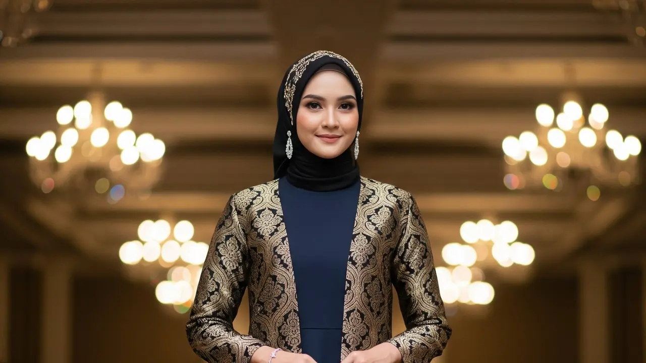 Model Baju Kondangan Gamis Elegan 2025. Foto: Gemini