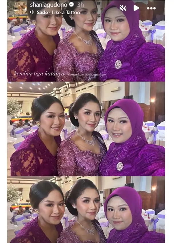 7 Pesona Kebaya Brokat Gradasi Ungu Erina Gudono di Acara Tedak Siten Bebingah