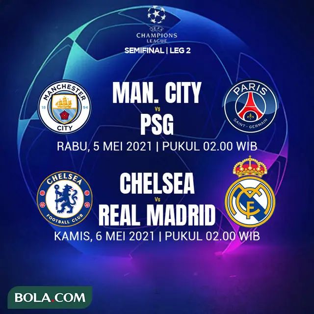 Liga Champions - Jadwal Semifinal Leg 2