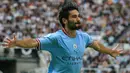 Ilkay Gundogan. Gelandang Jerman berusia 31 tahun ini akan mengakhiri kontrak keduanya yang berdurasi 3 tahun bersama Manchester City pada akhir musim 2022/2023. Ia didatangkan pada awal musim 2016/2017 dari Borussia Dortmund dengan nilai transfer 27 juta euro dengan durasi kontrak 4 tahun. Hingga kini ia telah tampil dalam 266 laga bareng The Citizens di semua ajang dengan torehan 51 gol dan 34 assist. Kabarnya Barcelona siap menampungnya musim depan. (AFP/Lindsey Parnaby)