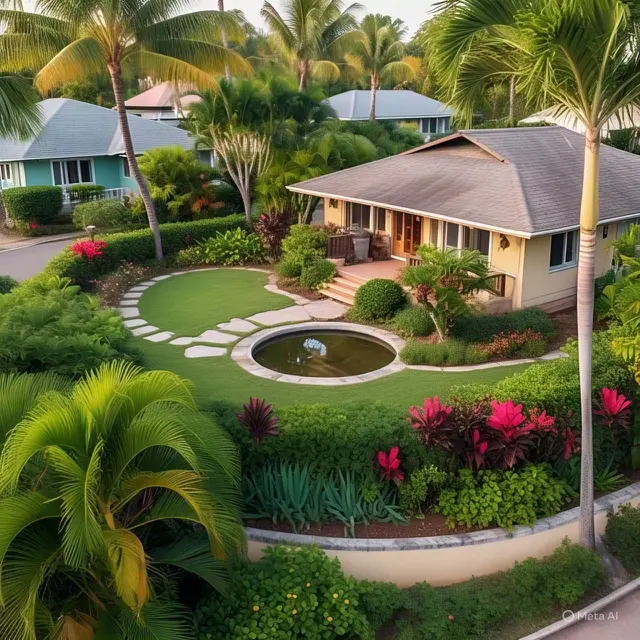 Rumah Tropis dengan Taman Tengah