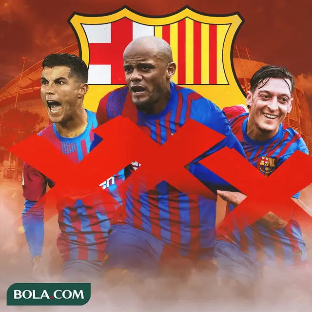 Barcelona - Cristiano Ronaldo, Vincent Kompany, Mesut Ozil Gagal ke Barcelona