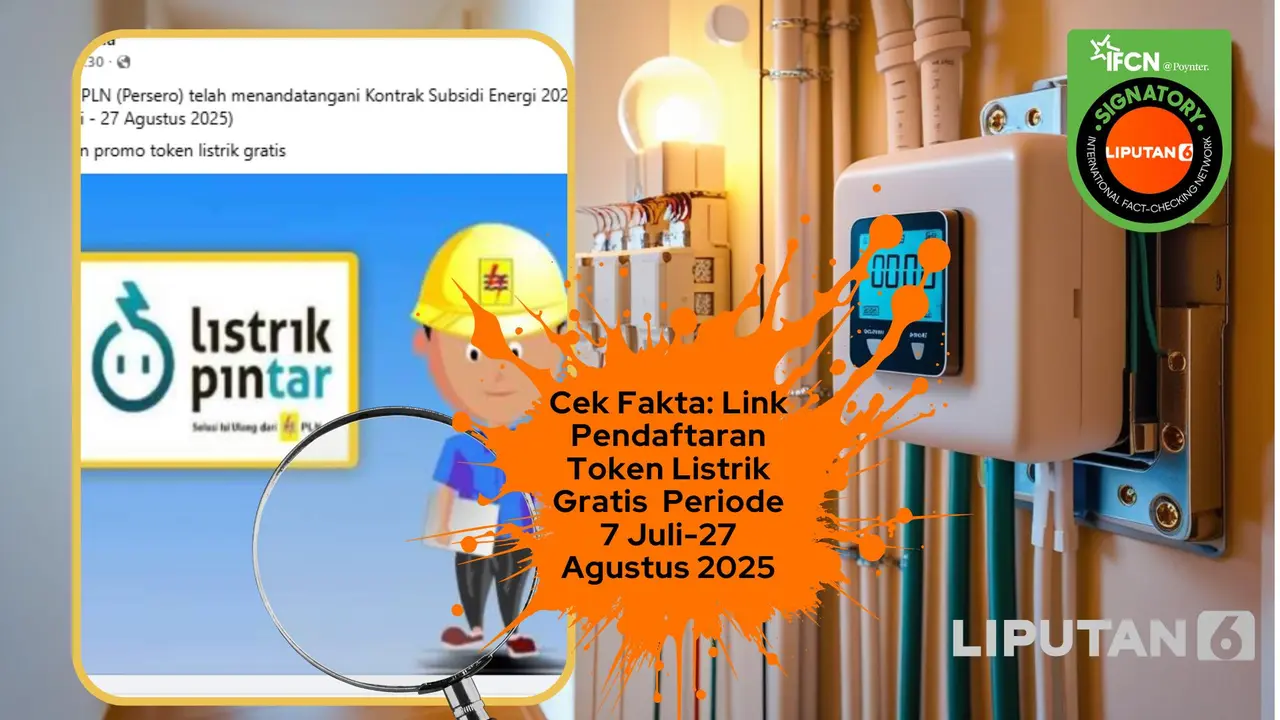 Tangkapan layar klaim  link  pendaftaran token listrik gratis periode 7 Juli-27 Agustus 2025