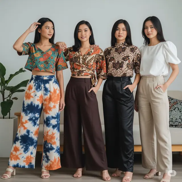 Model Batik Wanita Palazzo. Foto: Gemini