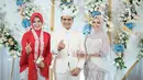 Kebahagiaan Sahrul dan Dine setelah resmi menjadi sepasang suami istri.  Pernikahan di gelar di Gedong Putih, Cihideung, Parongpong, Kabupaten Bandung Barat, Jawa Barat. Sahrul memberikan mahar atau maskawin berupa satu karat berlian dan 100 gram emas. [Instagram/dine.pearl]