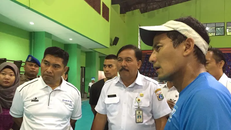 Sandiaga Uno meninjau GOR Bulungan jelang Asian Games