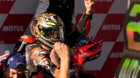 Jorge Martin saat memastikan titel juara dunia MotoGP. (Manaure Quintero / AFP)