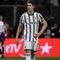 Juventus gagal menutup laga terakhir mereka di Liga Italia musim 2021/2022 dengan kemenangan. Dusan Vlahovic dan kolega kalah di kandang Fiorentina dengan skor 0-2 pada Minggu, 22 Mei 2022 dini hari WIB. (AFP/Filippo Monteforte)