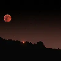Ilustrasi gerhana bulan. Sumber foto: Shutterstock.