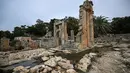 Sejarah Cyrene yang kaya berasal dari sekitar tahun 600 SM, ketika kota ini didirikan oleh para pemukim dari pulau Santorini di Yunani. (Ozan KOSE / AFP)