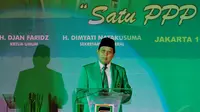 Ketua Umum PPP, Djan Faridz yang terpilih di Muktamar Jakarta saat acara Mukernas I, Rabu (10/12/2014). (Liputan6.com/Johan Tallo)