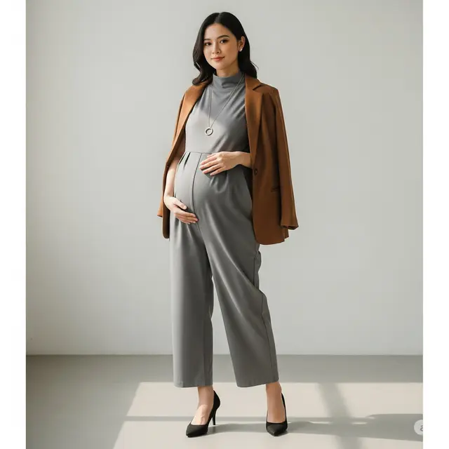 Outfit Ibu Hamil Kece untuk Kerja. Foto: Gemini