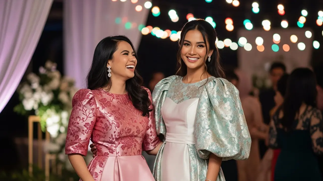 Model Brokat Pesta Kombinasi Satin Warna Pastel Terbaru 2025