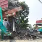 Kepala tiang Tol Bogor Outer Ring Road (BORR) yang berada di Jalan Soleh Iskandar, Tanah Sareal, Kota Bogor, ambruk pada Rabu (10/7/2019) dini hari. (Liputan6/Achmad Sudarno)