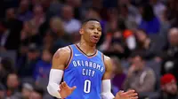 Bintang NBA yang membela Oklahoma City Thunder, Russell Westbrook. (AFP/Ezra Shaw)