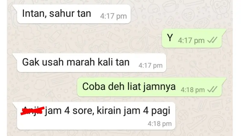 5 Chat Kelewat Sahur Puasa Ramadhan Ini Bikin Tepuk Jidat