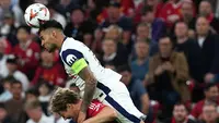 Cristian Romero pada pertandingan Tottenham kontra MU di final Liga Europa 2024/2025. (CESAR MANSO / AFP)