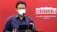 Menteri Kesehatan RI Budi Gunadi Sadikin memberikan keterangan pers usai Rapat Terbatas Evaluasi PPKM di Kantor Presiden Jakarta pada Senin, 10 Januari 2022. (Dok Biro Pers Sekretariat Presiden RI)