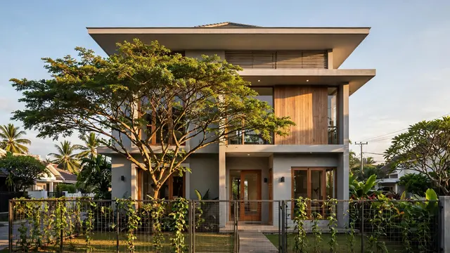 Ilustrasi rumah menghadap barat (Generated with AI)