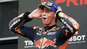 Pedro Acosta, pembalap KTM di ajang MotoGP. (ERWIN SCHERIAU / APA / AFP)