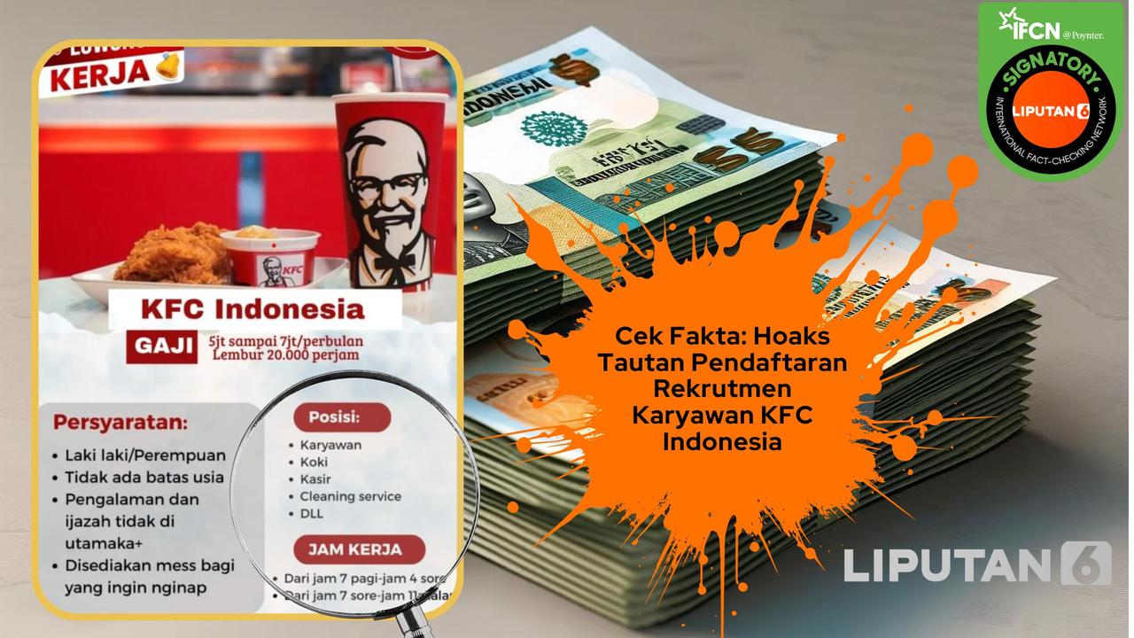 Cek fakta link pendaftaran karyawan KFC Indonesia