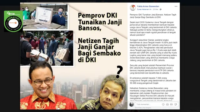 Penelusuran Klaim Ganjar Pranowo Ingkar Janji Pemberian Bansos Untuk Warga Jateng yang Merantau ke Jakarta