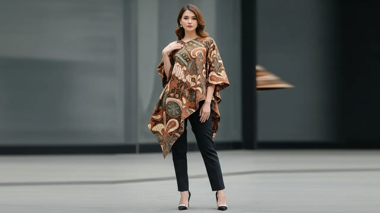 Model Atasan Batik Asimetris Agar Tampilan Lebih Proporsional dan Chic