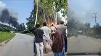 Gudang BBM Ilegal di Pesawaran Terbakar Hebat, Asap Hitam Membumbung Tinggi
