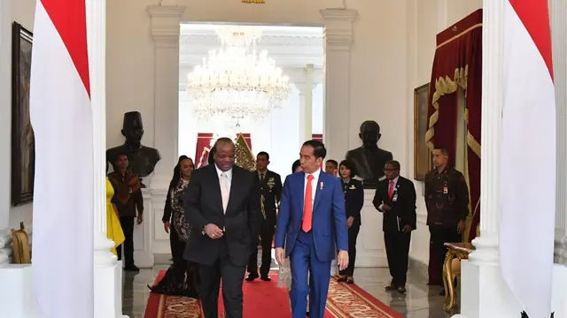 Raja Eswatini, Mswati III bertemu Jokowi di Istana Merdeka. (Foto: Biro Pers Istana)