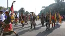 Kirab Bendera Pusaka dan Teks Proklamasi menjadi prosesi awal dari rangkaian upacara peringatan Hari Hari Ulang Tahun (HUT) ke-80 Kemerdekaan Republik Indonesia di Istana Merdeka. (KapanLagi.com/Budy Santoso)