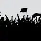 Banner Polemik Bendera Tauhid dan HTI (Liputan6.com/Triyasni)