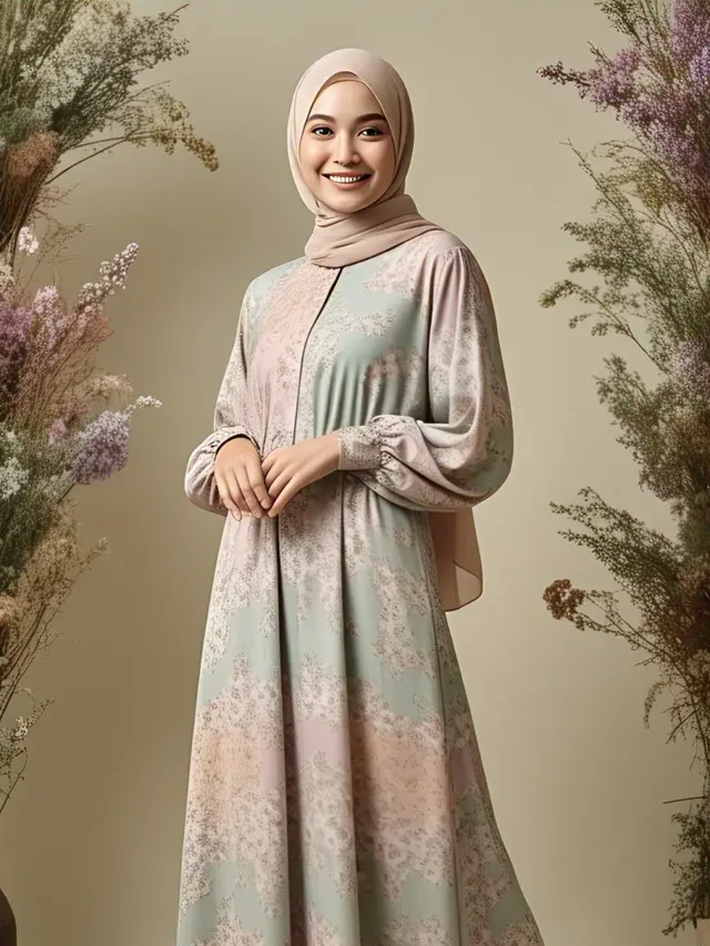 Gamis Motif untuk Wanita Usia 30-an