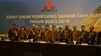 Dewan Komisaris dan Direksi Semen Indonesia saat Rapat Umum Pemegang Saham Tahunan (RUPST) Semen Indonesia 2019. (Dok Semen Indonesia)