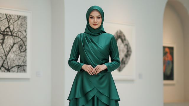 Abaya de satén liso