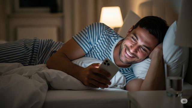 Man Looking at His Phone