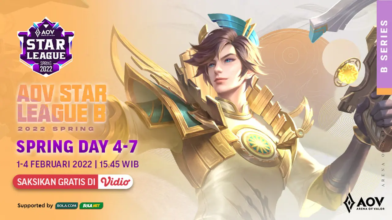 Link Live Streaming AOV Star League B Series 2022 di Vidio, 1-4 Februari 2022