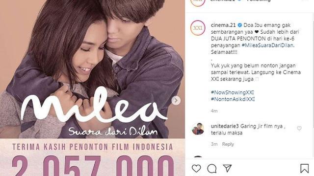Unggahan Cinema 21. (Foto: Instagram @cinema.21)