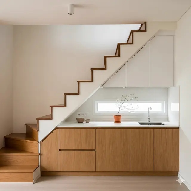 Inspirasi Dapur Bawah Tangga untuk Rumah Sempit 2 Lantai. Gemini