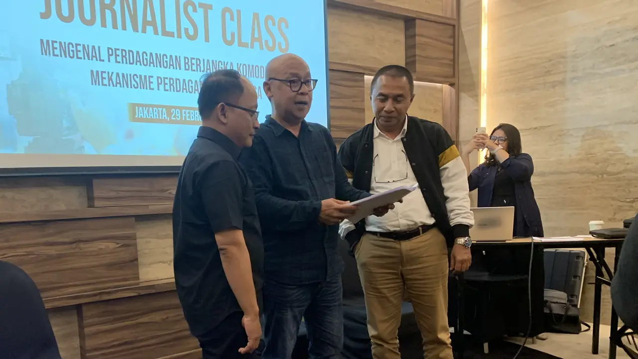 Indonesia Commodity & Derivatives Exchange (ICDX) atau Bursa Komoditi dan Derivatif Indonesia (BKDI) menggelar kelas jurnalis terkait Perdagangan Berjangka Komoditi pada Kamis, 29 Februari 2024. (Natasha/Liputan6.com)