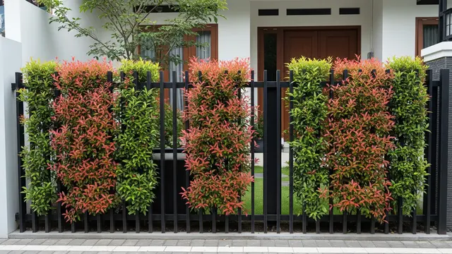 9 Ide Pagar Rumah Kombinasi Tanaman Hidup dan Pagar Besi, Estetika Alami Hunian