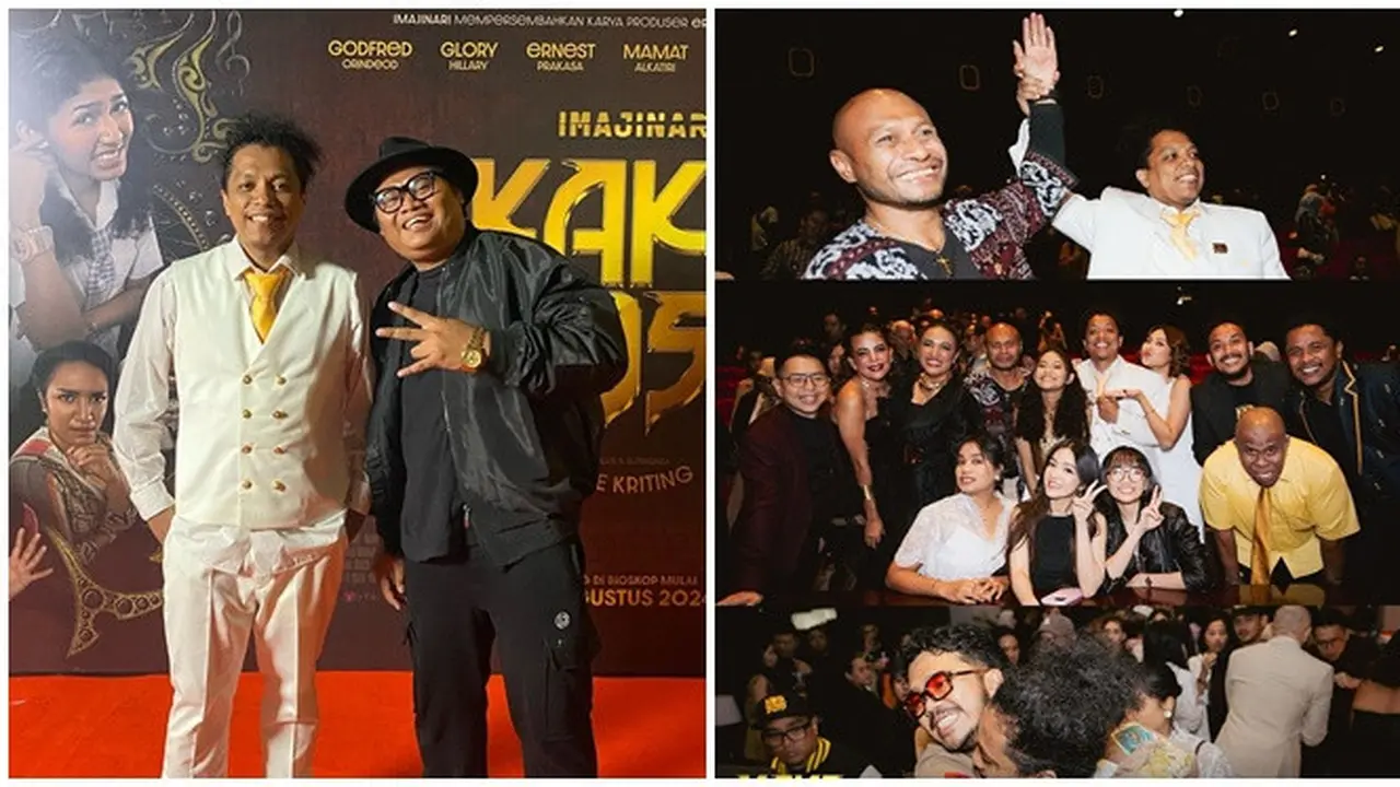 Usai Ikut Demo di Gedung DPR, Ini 6 Potret Arie Kriting di Gala Premiere Film Kaka Boss