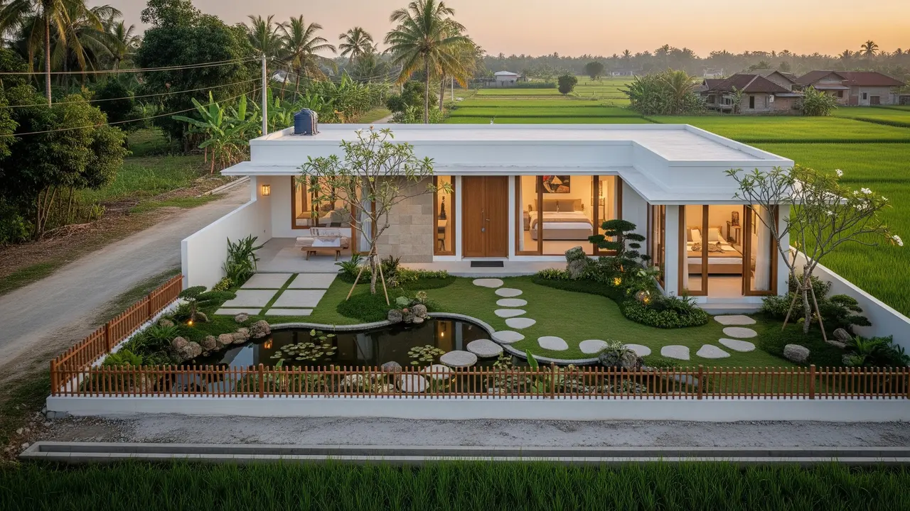 Desain Rumah Minimalis Estetik dengan Taman Kecil Ala Jepang, Cocok untuk Pasangan Baru Nikah Model