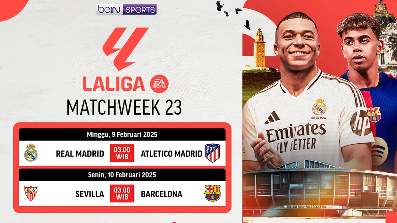 Jadwal Liga Spanyol 2024/2025 Matchweek 23