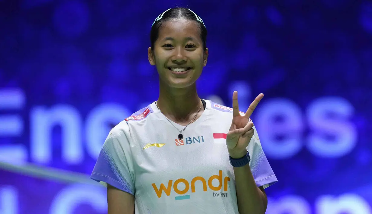 Selanjutnya, Putri KW bakal menghadapi pemenang Wang Zhi Yi (China) vs PV Sindhu (India). (AP Photo/Aurelien Morissard)